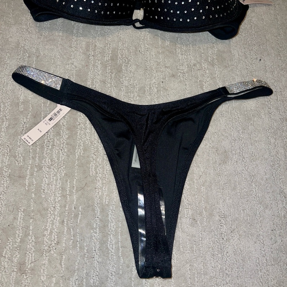 Black Rhinestone Women's Swim Set - Picture 4 of 5